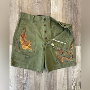 Polo Ralph Lauren Relaxed Fit Souvenir Utility Shorts Tiger & Dragon NWT